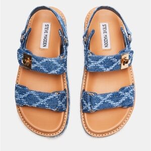 Steve Madden Blue and Tan Wedges